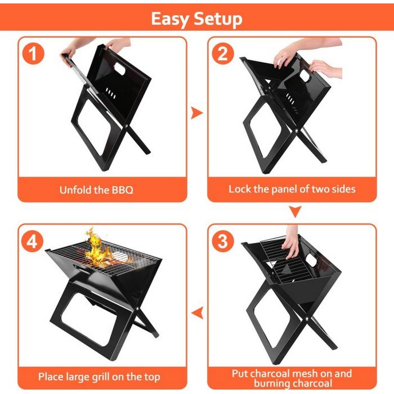Portable BBQ Grill Folding Space Saver