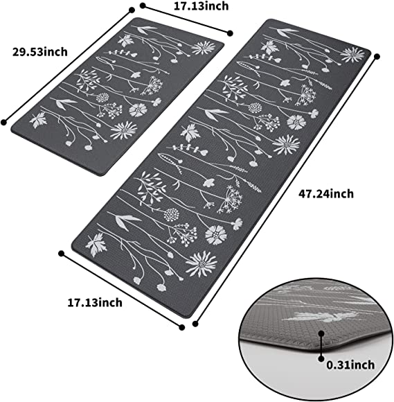 Set Of 2 Anti Slip Floor Mat Washable