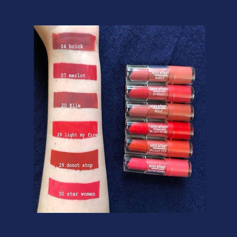 Miss Rose Original Pack of 6 matte Lip Gloss