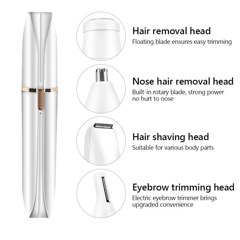 Rechargeable 4 In 1 Electric Epilator Women Eyebrow Nose Lady Trimmer Facial Hair Removal Face Body Painless Female Shaver Depilator